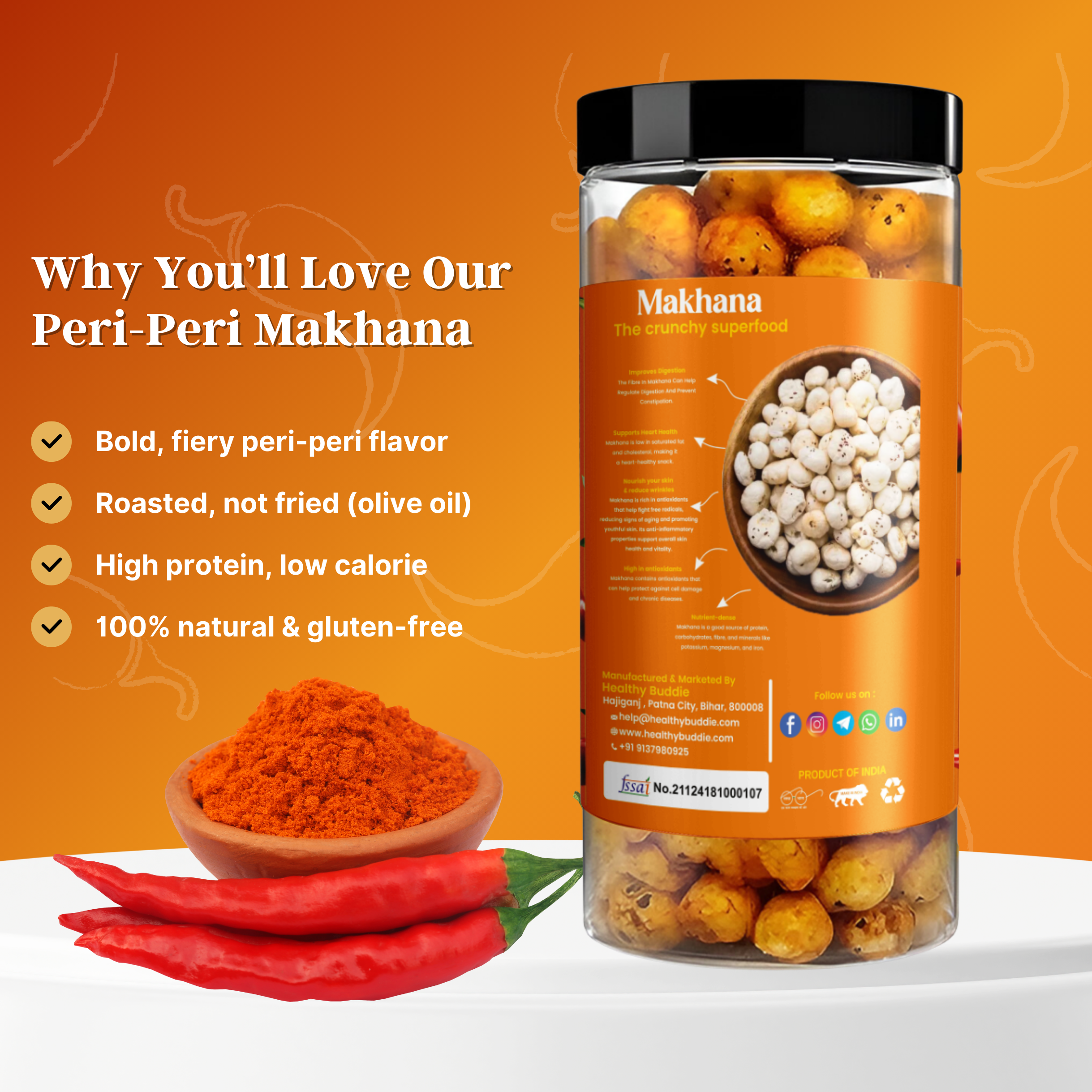 Roasted Makhana – Peri-Peri