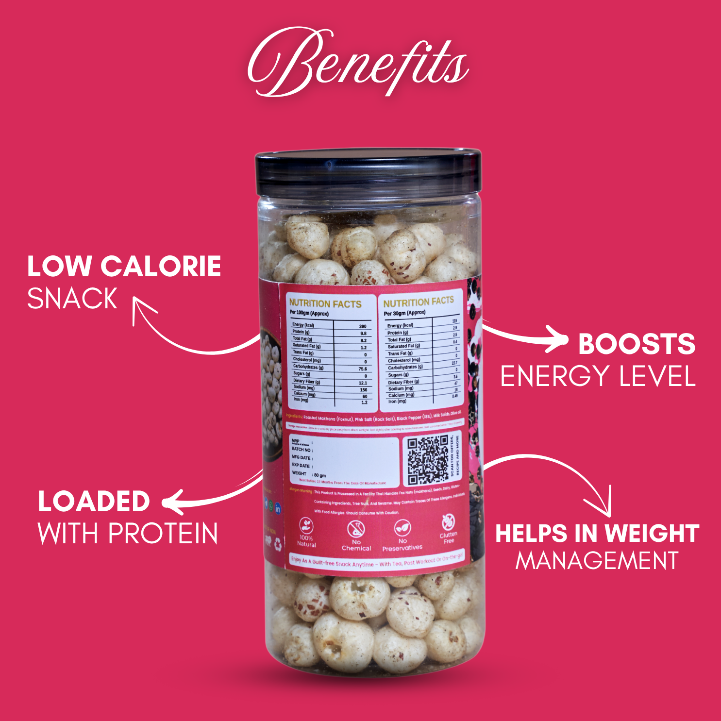 Roasted Makhana – Himalayan Salt & Pepper
