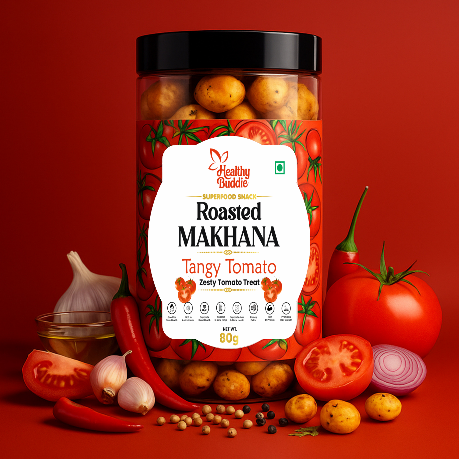 Roasted Makhana – Tangy Tomato