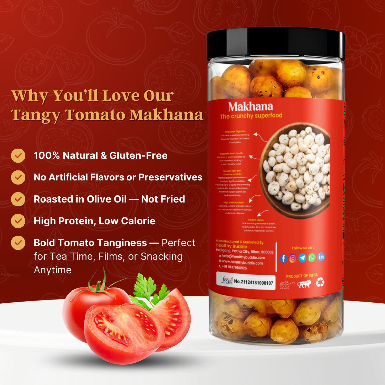 Roasted Makhana – Tangy Tomato