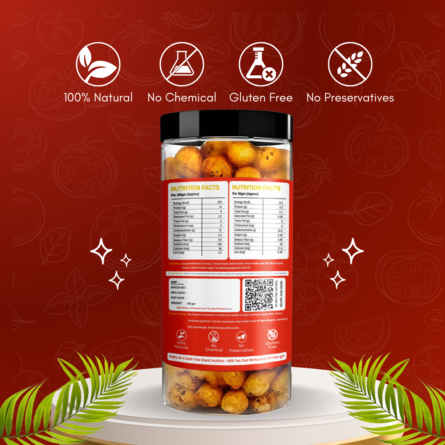 Roasted Makhana – Tangy Tomato