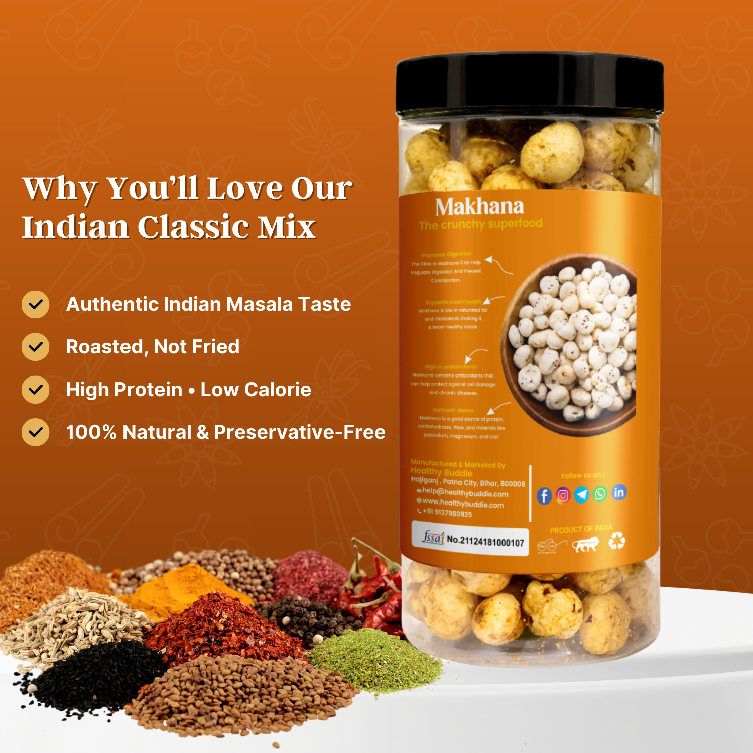 Roasted Makhana – Indian Classic Mix