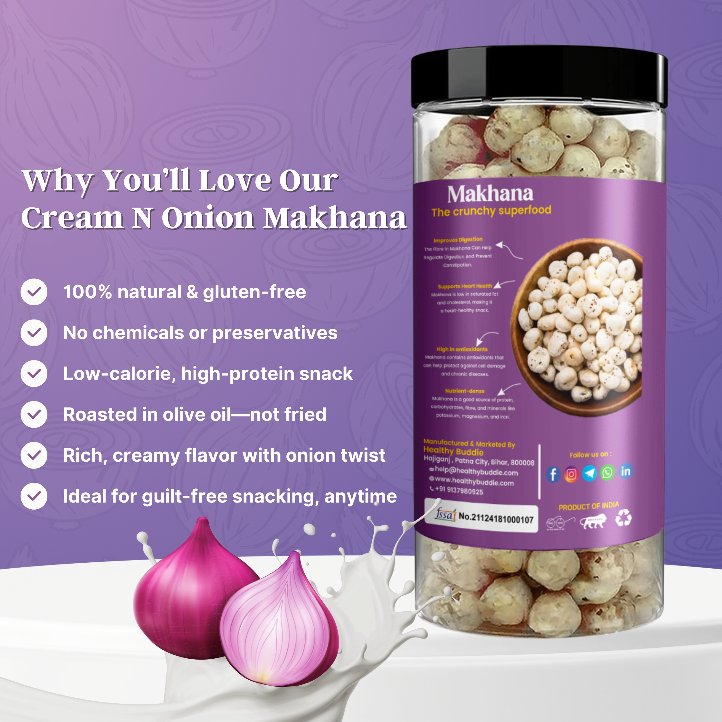 Roasted Makhana – Cream N Onion