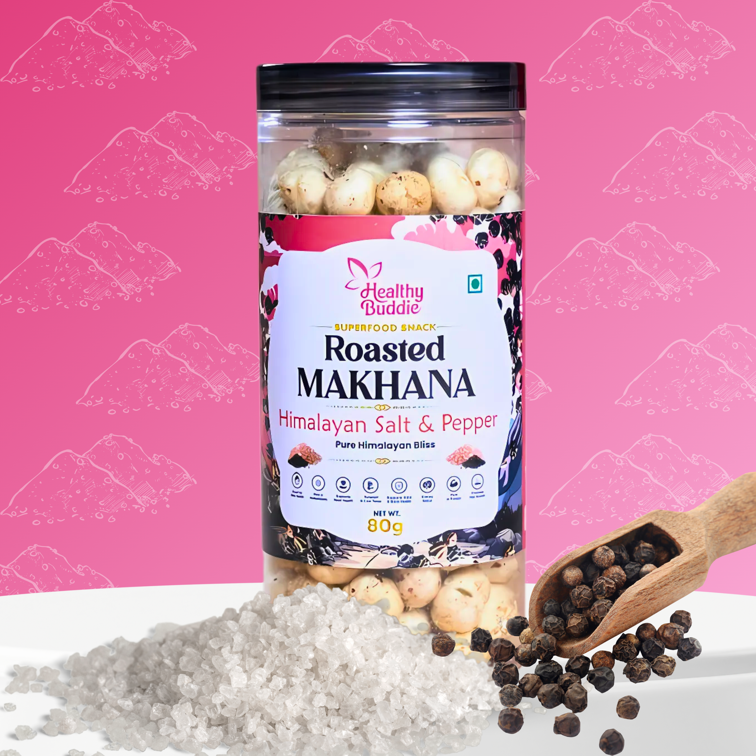 Roasted Makhana – Himalayan Salt & Pepper