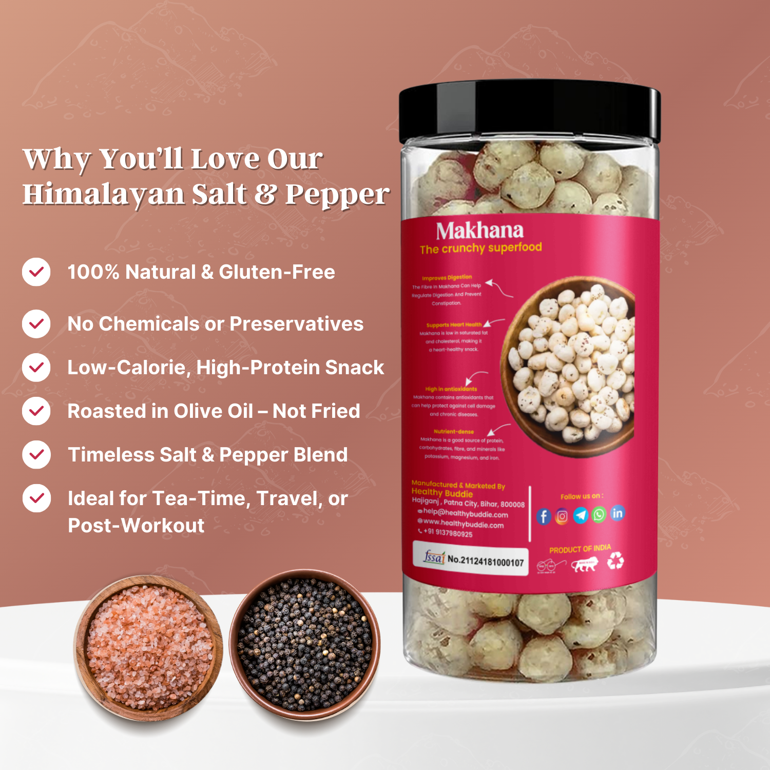 Roasted Makhana – Himalayan Salt & Pepper