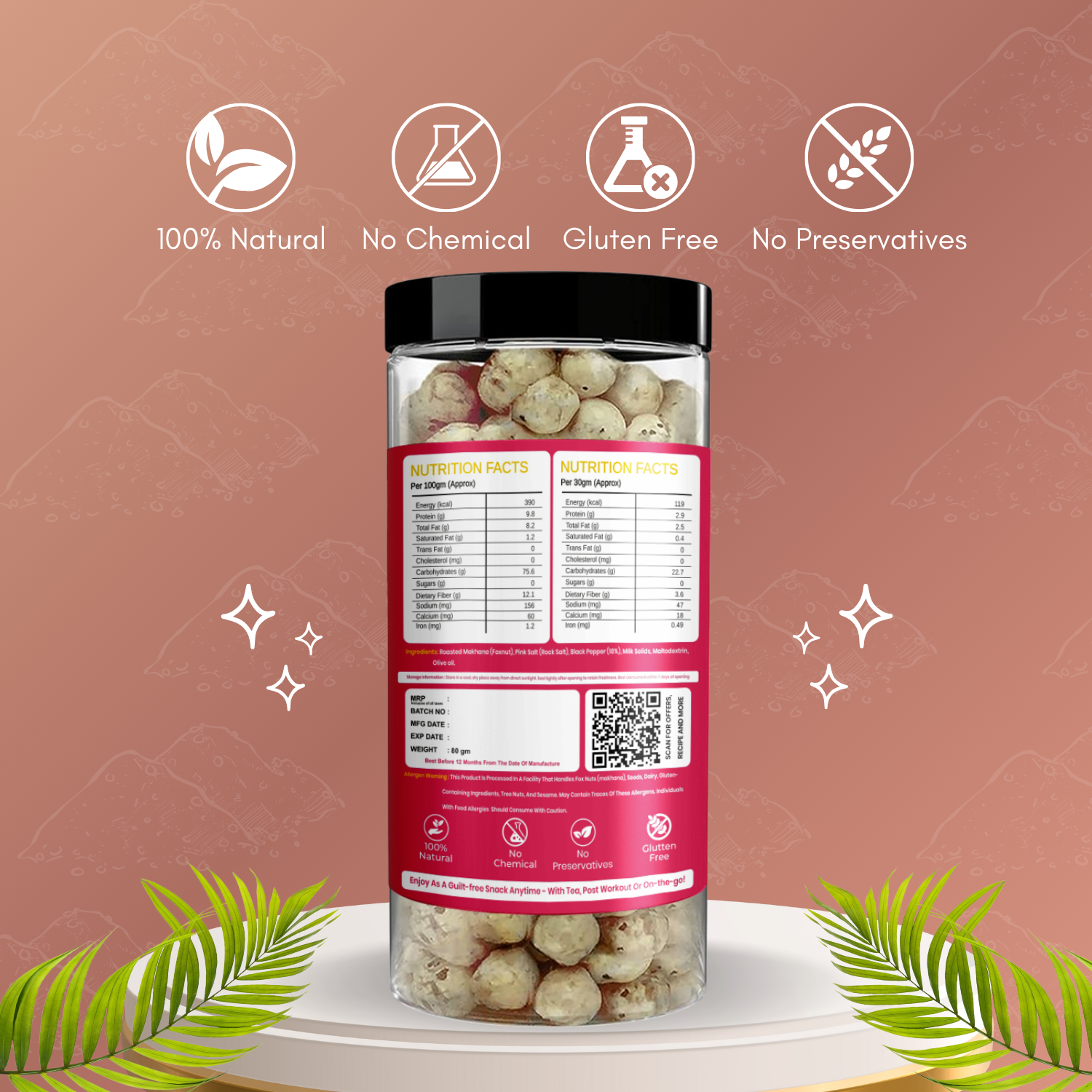 Roasted Makhana – Himalayan Salt & Pepper