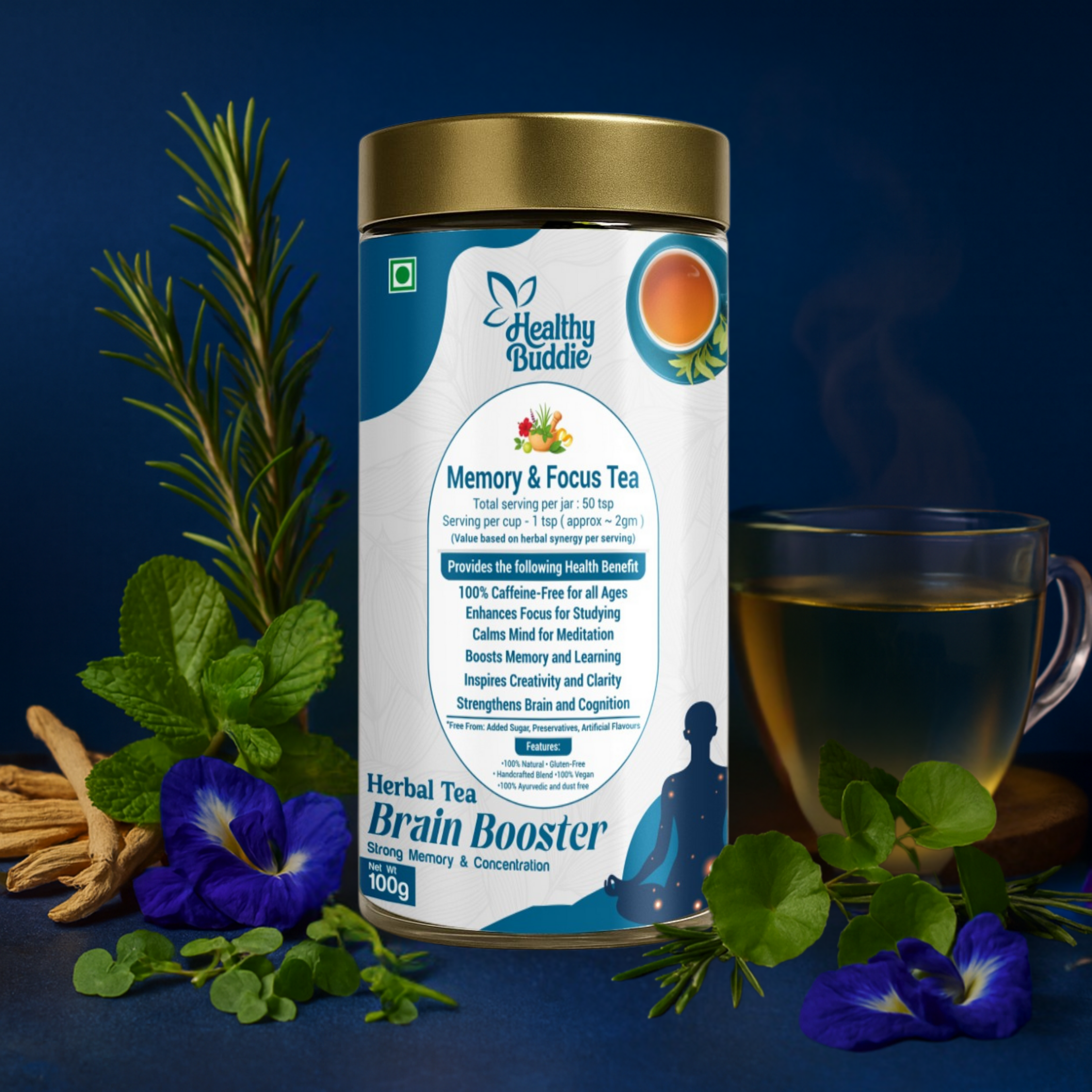 Memory & Focus Tea – Brain Booster Herbal Blend